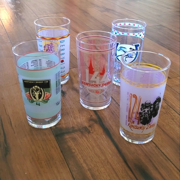 Vintage - Kentucky Derby Mint‎ Julip Glasses Set of 5 - Picture 2 of 8